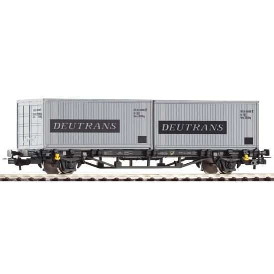 Wagon platforma typ Lgs579 z kontenerami "Deutrans" Piko 57747 H0